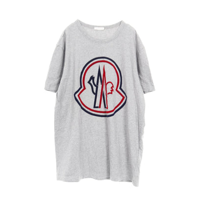 ロゴ Tシャツ クルーネック 半袖 コットン グレー レッド ネイビー モンクレール トップス MONCLER