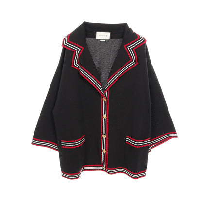 ニット ジャケット シルク コットン ブラック レッド ホワイト グッチ アウター GUCCI