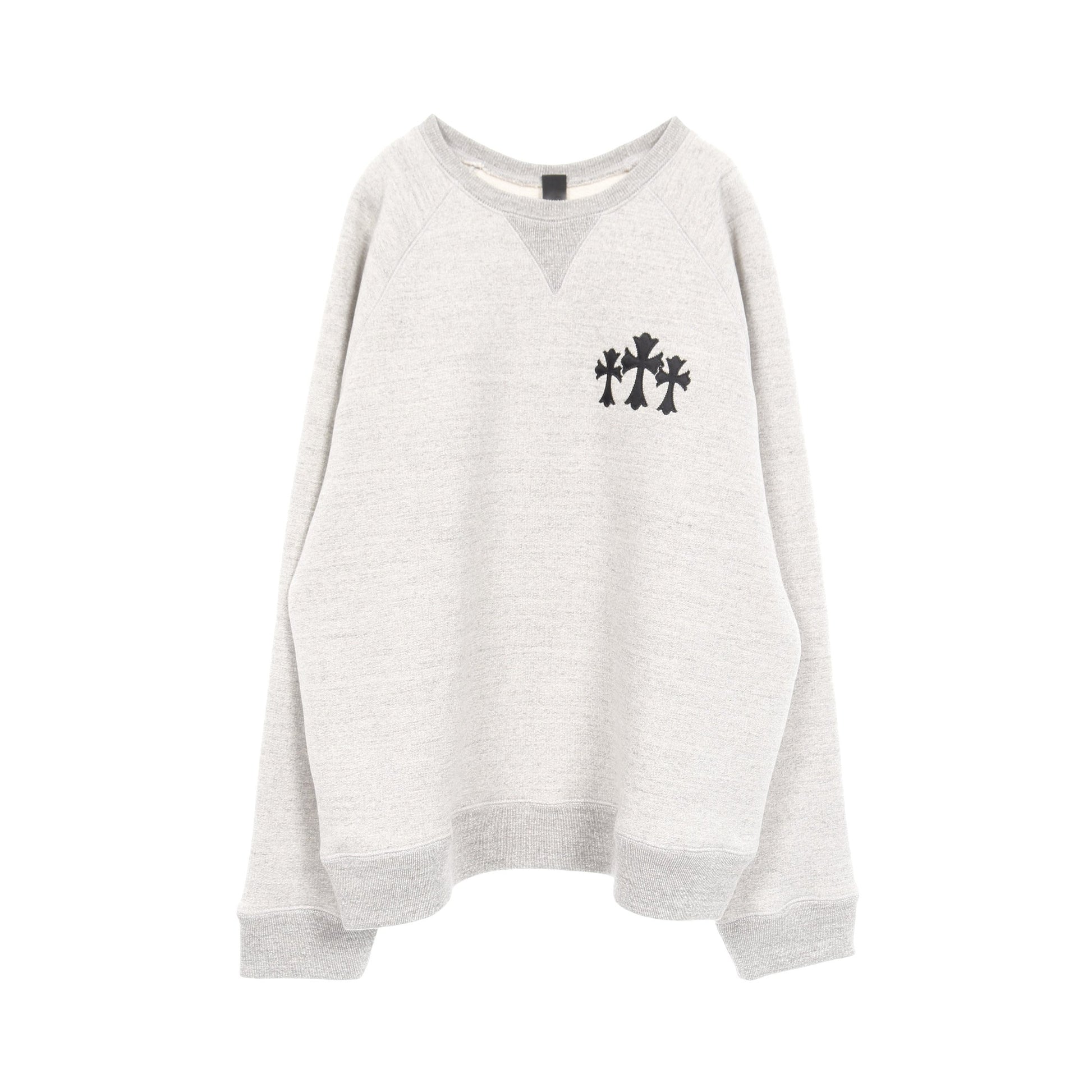 セメタリークロス スウェットシャツ クルーネック コットン グレー クロムハーツ トップス Chrome Hearts