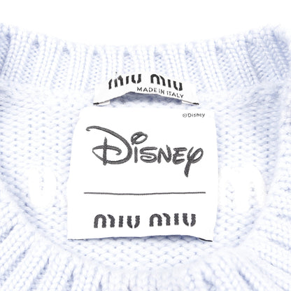 miu miu × Disney ニット ミッキーマウス ウール ライトブルー ネイビー レッド クロップド丈 ミュウミュウ トップス miu miu