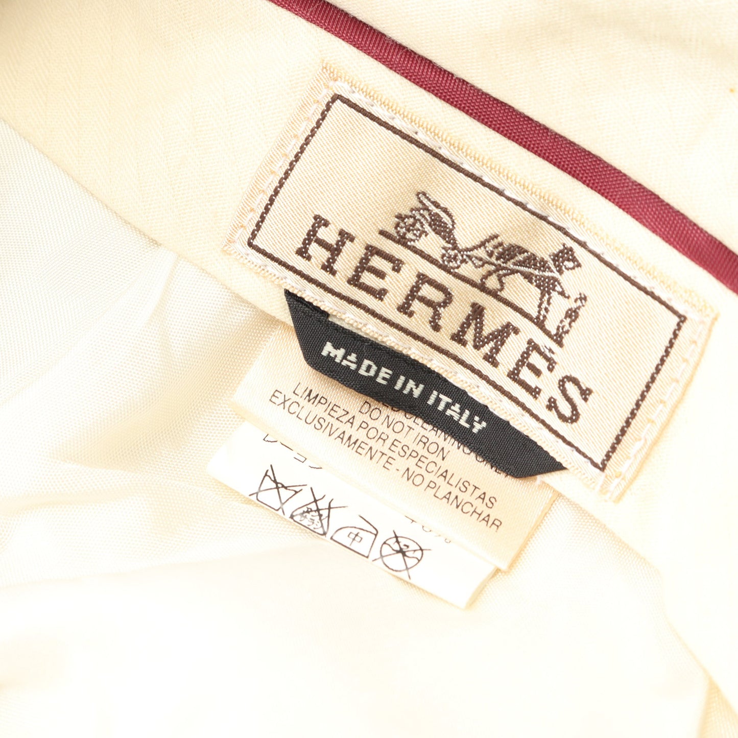 パンツ リネン カーキブラウン エルメス ボトムス HERMES