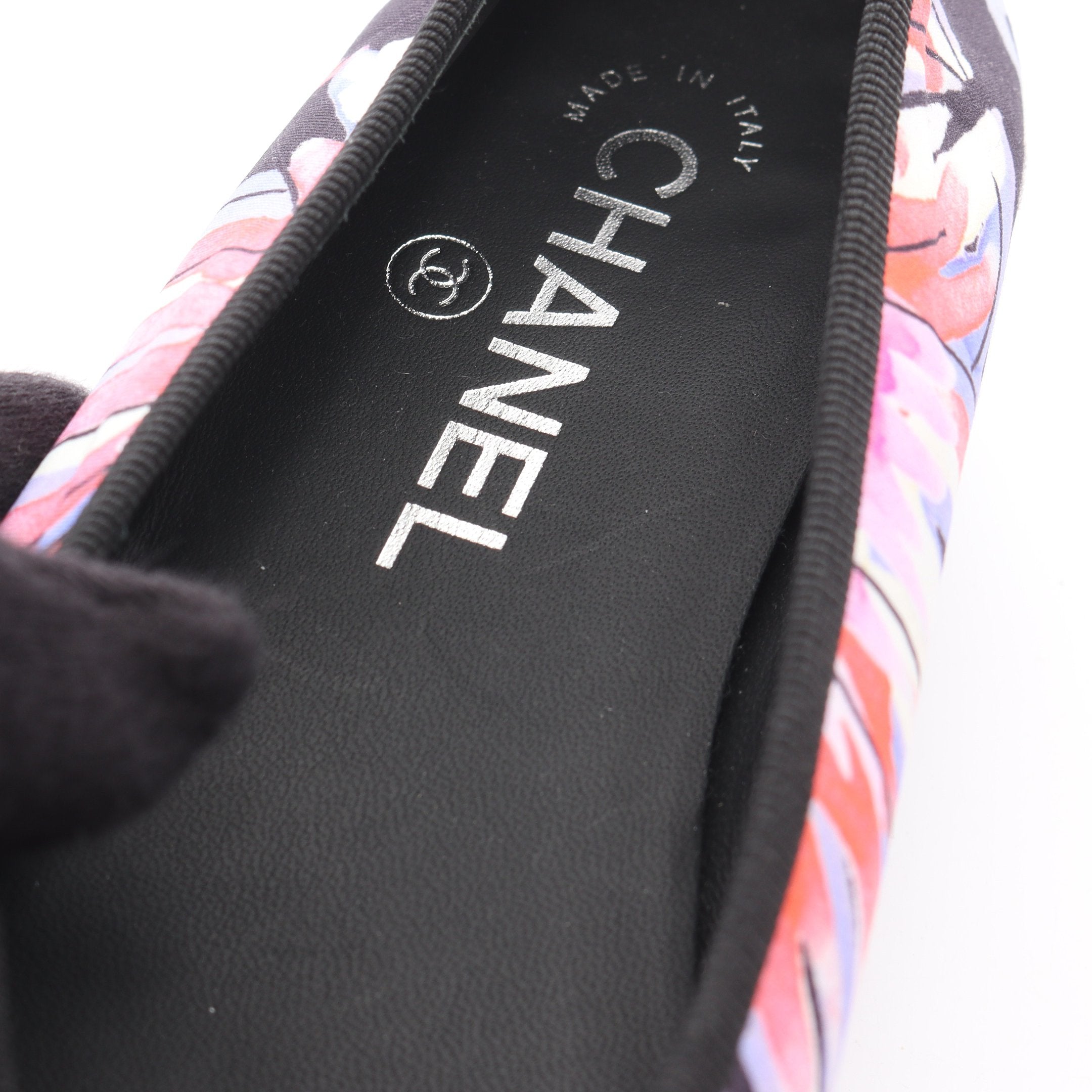 CHANEL フラットシューズ ピンク ブラック CHANEL シャネルフラットシューズバレリーナ靴ピンクブラック黒