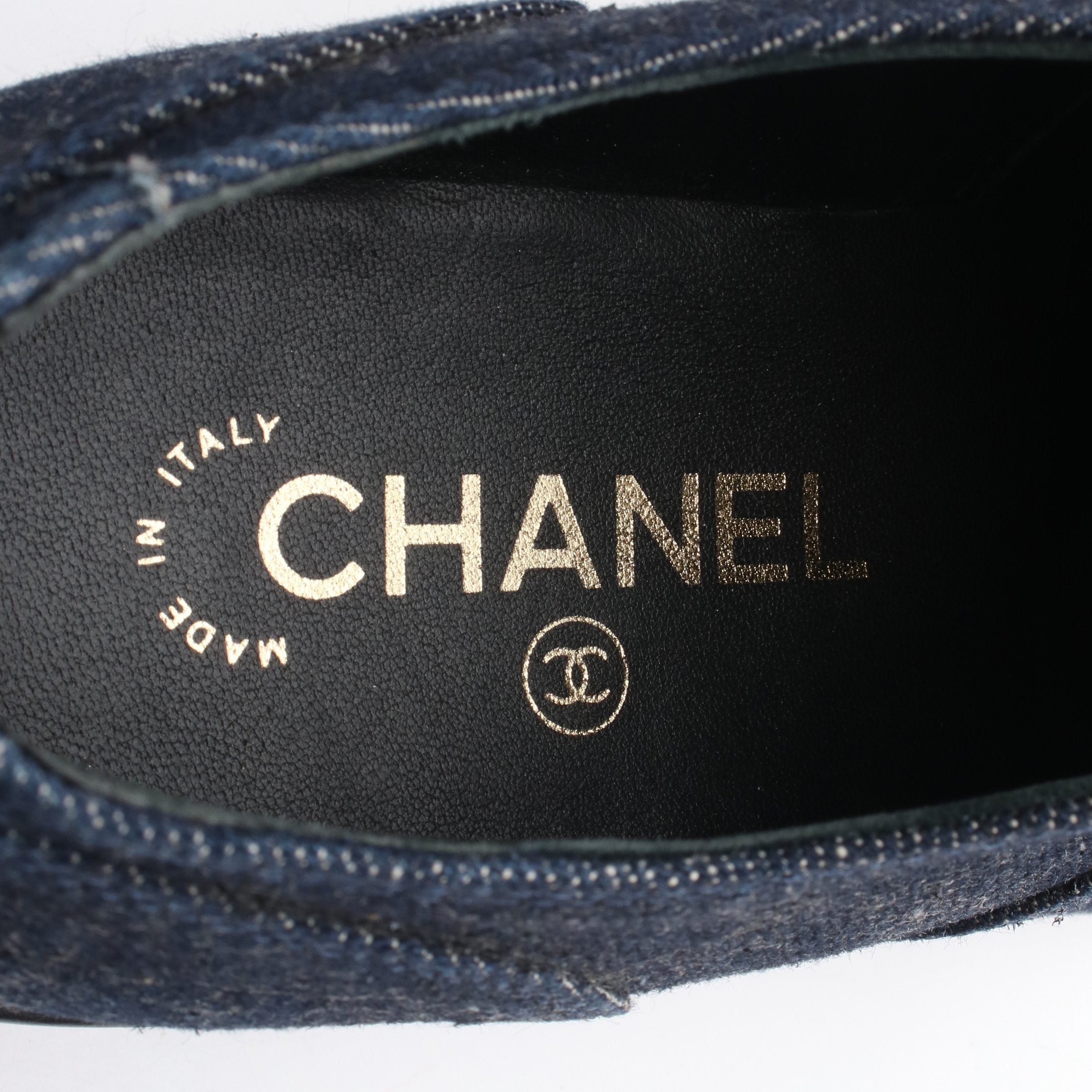 ココマーク ドレスシューズ デニム レザー インディゴブルー