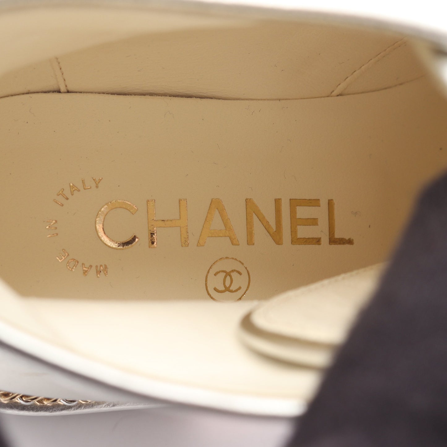 ココマーク ブーツ レザー ファブリック シルバー ブラック シャネル シューズ CHANEL