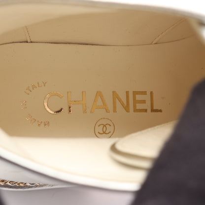 ココマーク ブーツ レザー ファブリック シルバー ブラック シャネル シューズ CHANEL