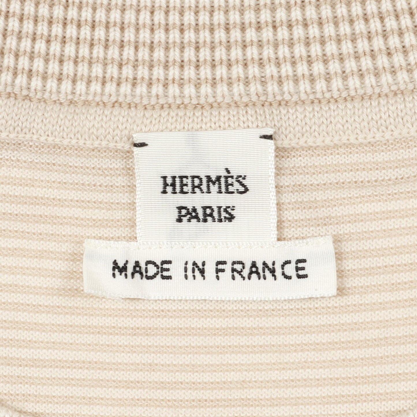 CANDY LIBRIS BANDANA ニット クルーネック 半袖 シルク ウール ベージュ エルメス トップス HERMES