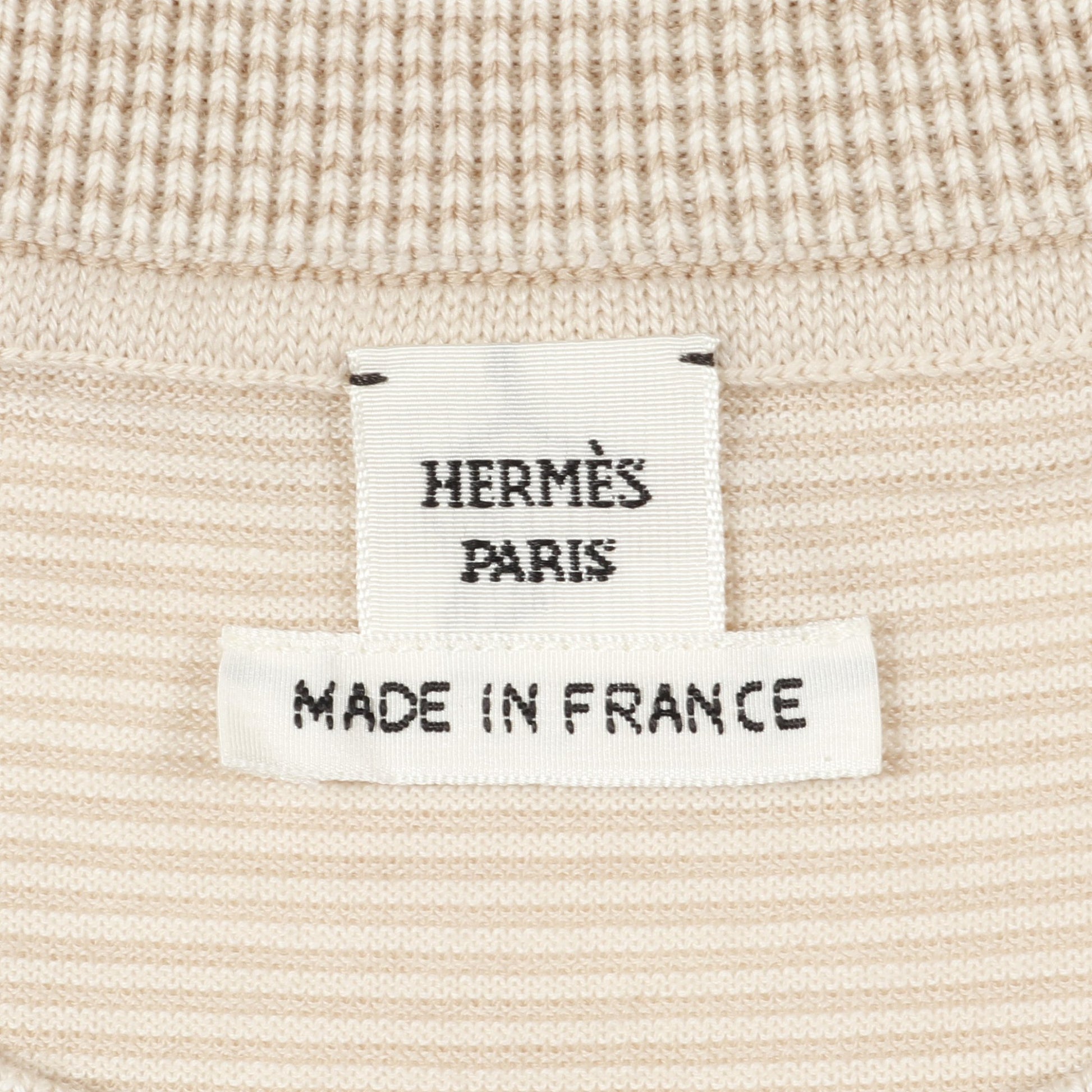 CANDY LIBRIS BANDANA ニット クルーネック 半袖 シルク ウール ベージュ エルメス トップス HERMES
