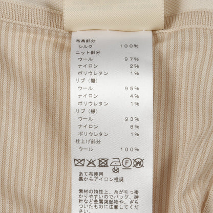 CANDY LIBRIS BANDANA ニット クルーネック 半袖 シルク ウール ベージュ エルメス トップス HERMES
