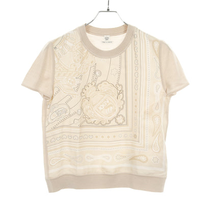 CANDY LIBRIS BANDANA ニット クルーネック 半袖 シルク ウール ベージュ エルメス トップス HERMES