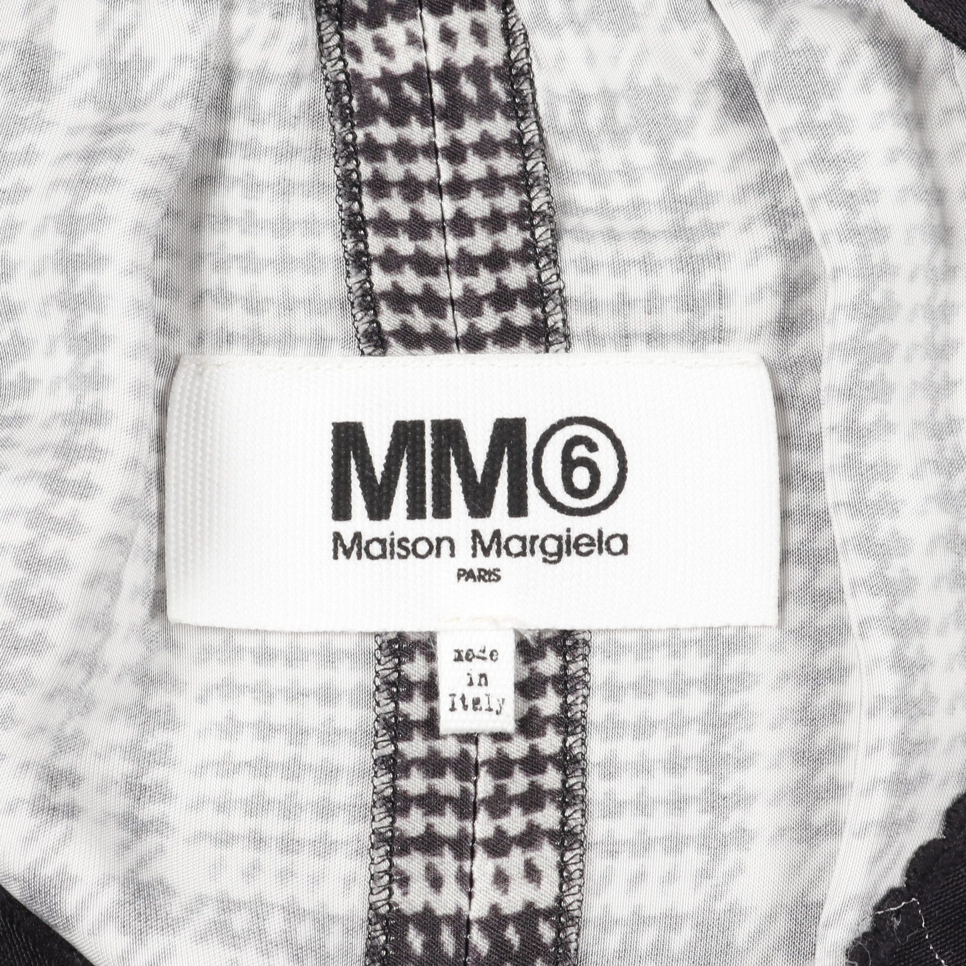 グレンチェック スカート レーヨン ブラック ライトグレー エムエムシックスメゾンマルジェラ ボトムス MM6 MAISON MARGIELA