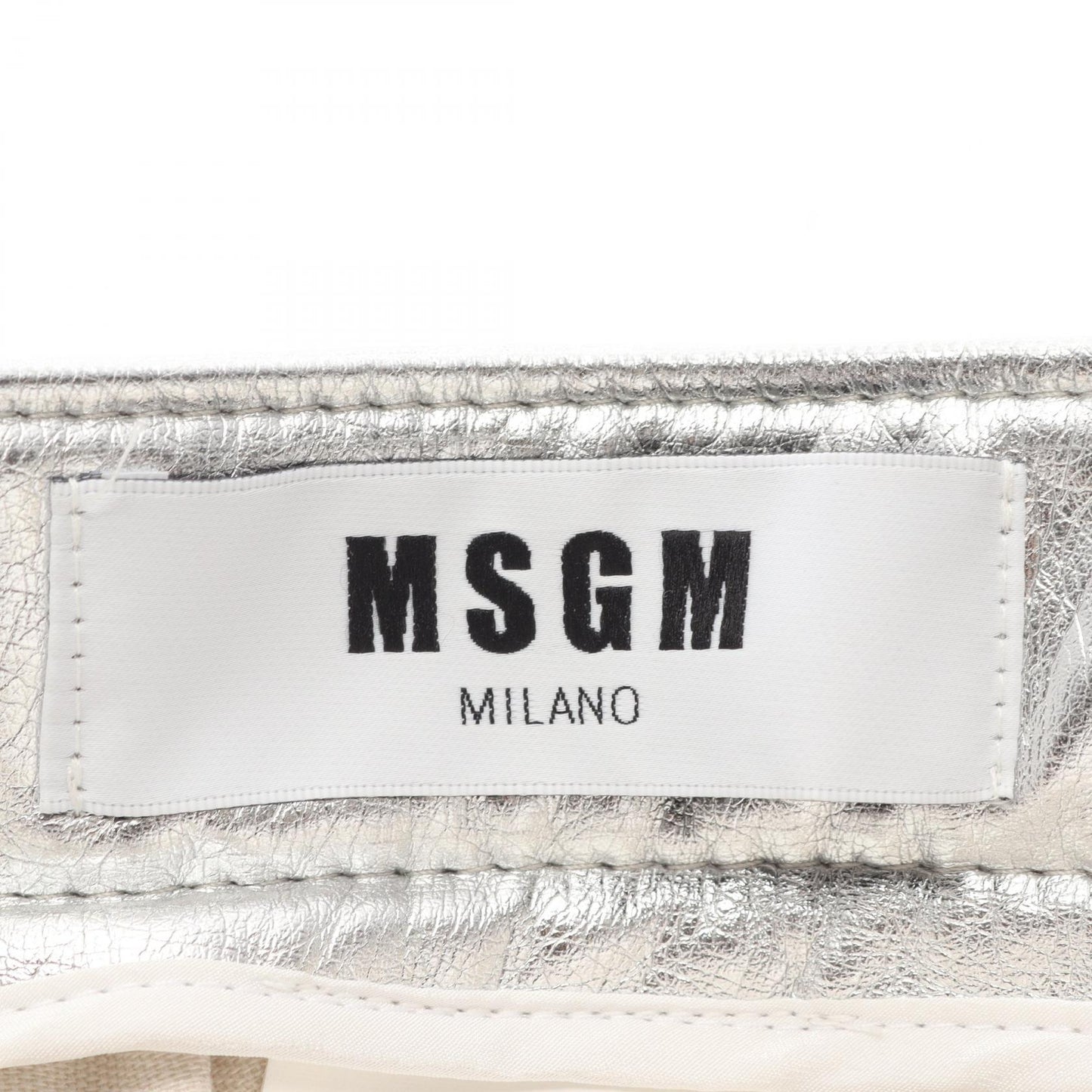 フレア スカート ビスコース シルバー フェイクレザー エムエスジーエム ボトムス MSGM
