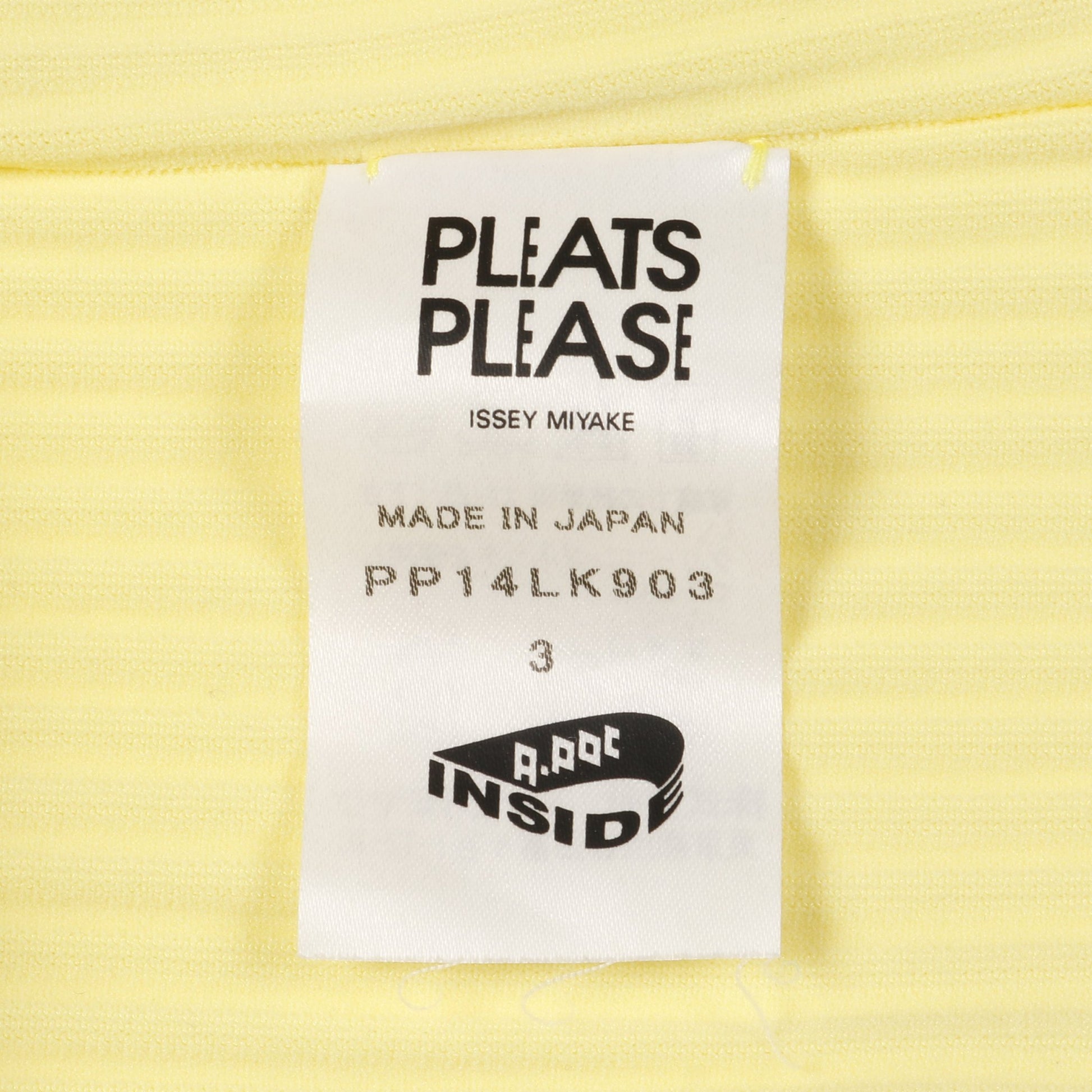 プリーツ ニット 半袖 ナイロン イエロー フリンジ プリーツプリーズ トップス PLEATS PLEASE