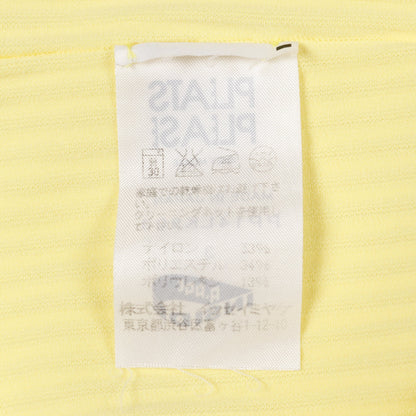 プリーツ ニット 半袖 ナイロン イエロー フリンジ プリーツプリーズ トップス PLEATS PLEASE