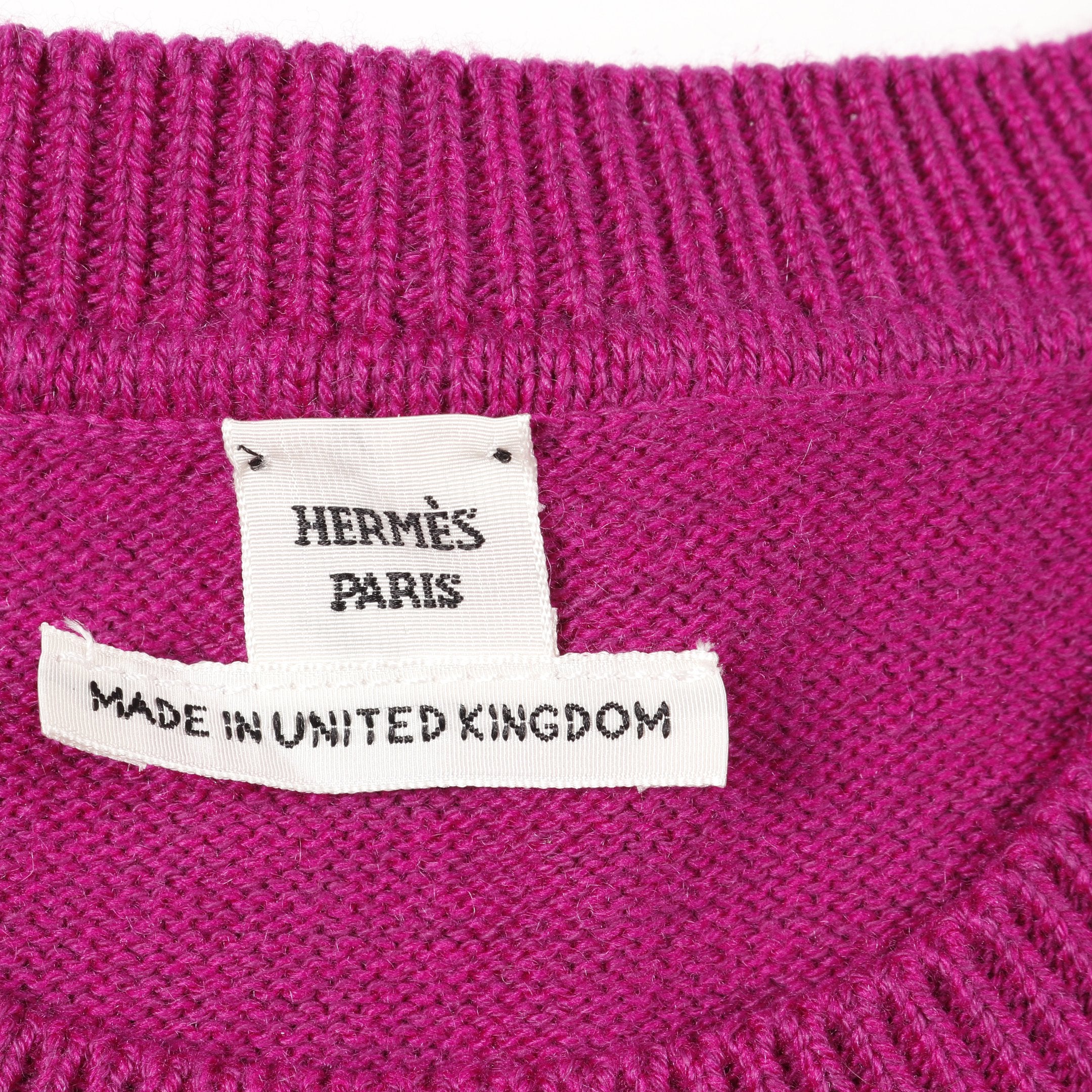 エルメス カシミヤ ニット セーター 半袖 リブ編み 40 M ピンク HERMES エルメス ニット 半袖 キャンディ リブリス ローズサクラ