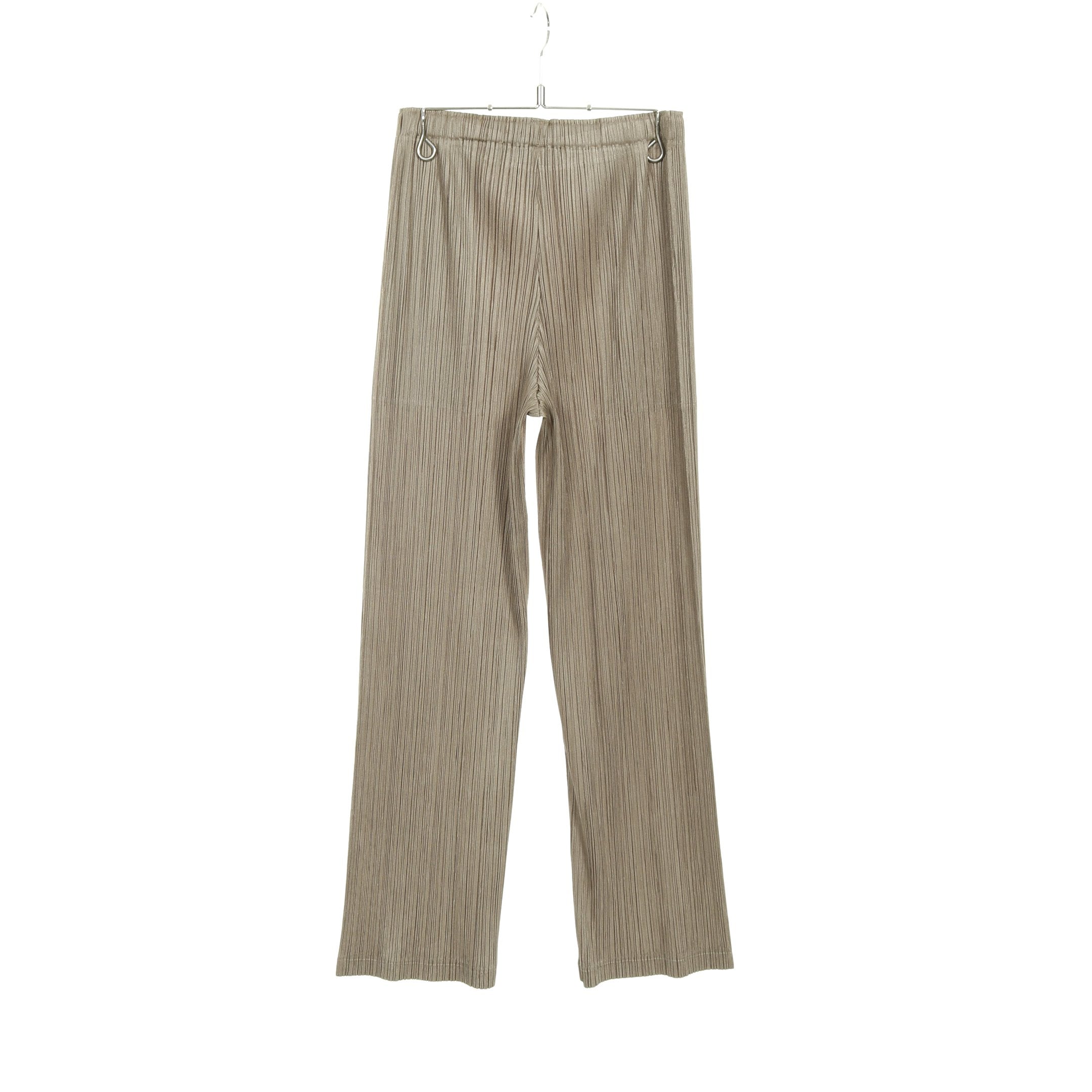 プリーツ イージーパンツ カーキブラウン プリーツプリーズ – RECLO