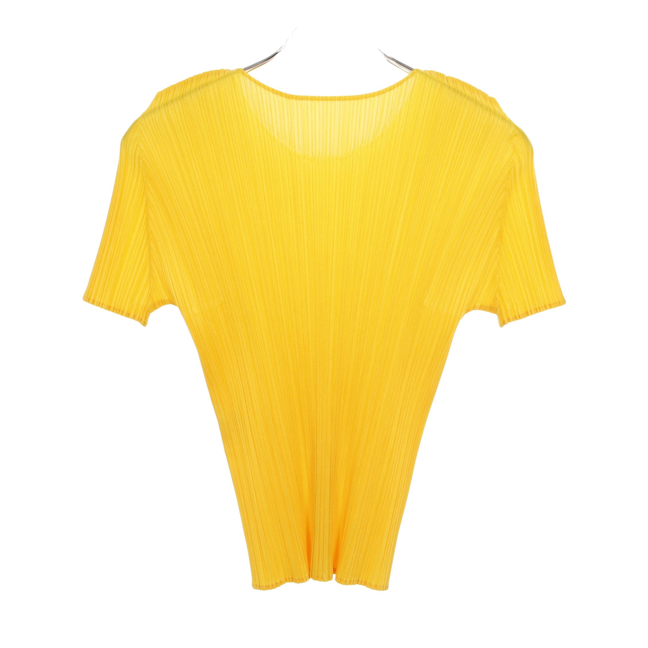 プリーツプリーズ　半袖トップス　サイズ3 マスタードイエロー PLEATS PLEASE ISSEY MIYAKE - 【美品】pleats please トップス シャツ