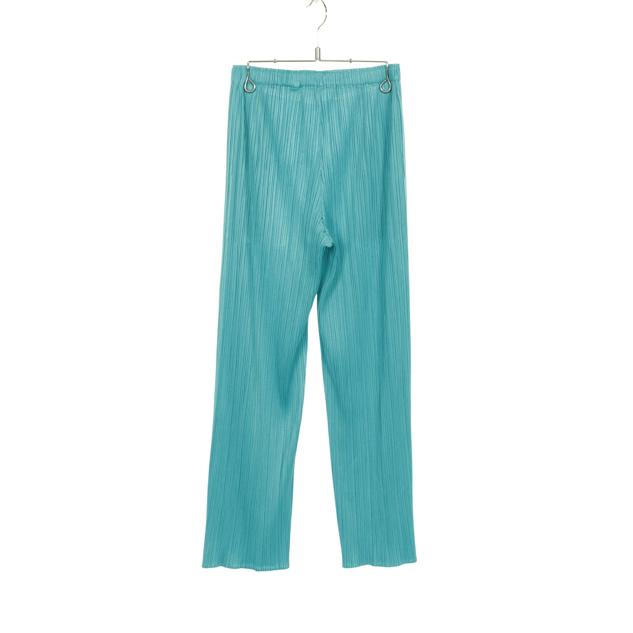 プリーツプリーズ　パステルグリーン　イージーパンツ　ストレート　極美品 プリーツ イージーパンツ ターコイズブルー プリーツプリーズ – RECLO