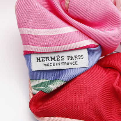 シュシュ クラウディア ヘアアクセサリー シルク ピンク マルチカラー エルメス アクセサリー HERMES