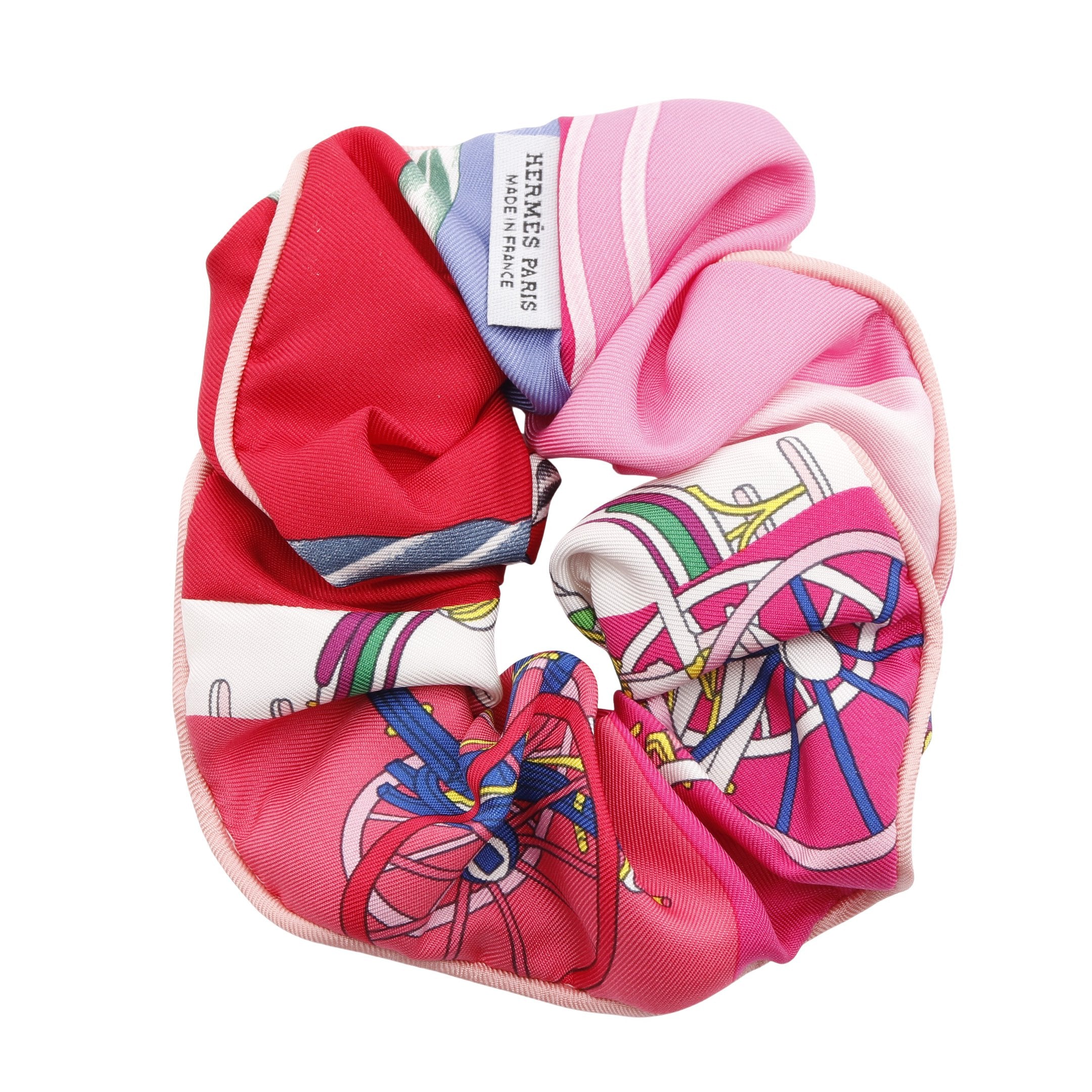 美品】HERMES ベッラ シュシュ シルク ヘアアクセサリー マルチカラー