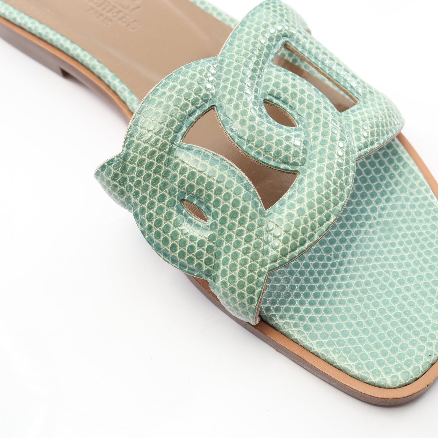 オマハ ミュール サンダル リザード グリーン エルメス シューズ HERMES