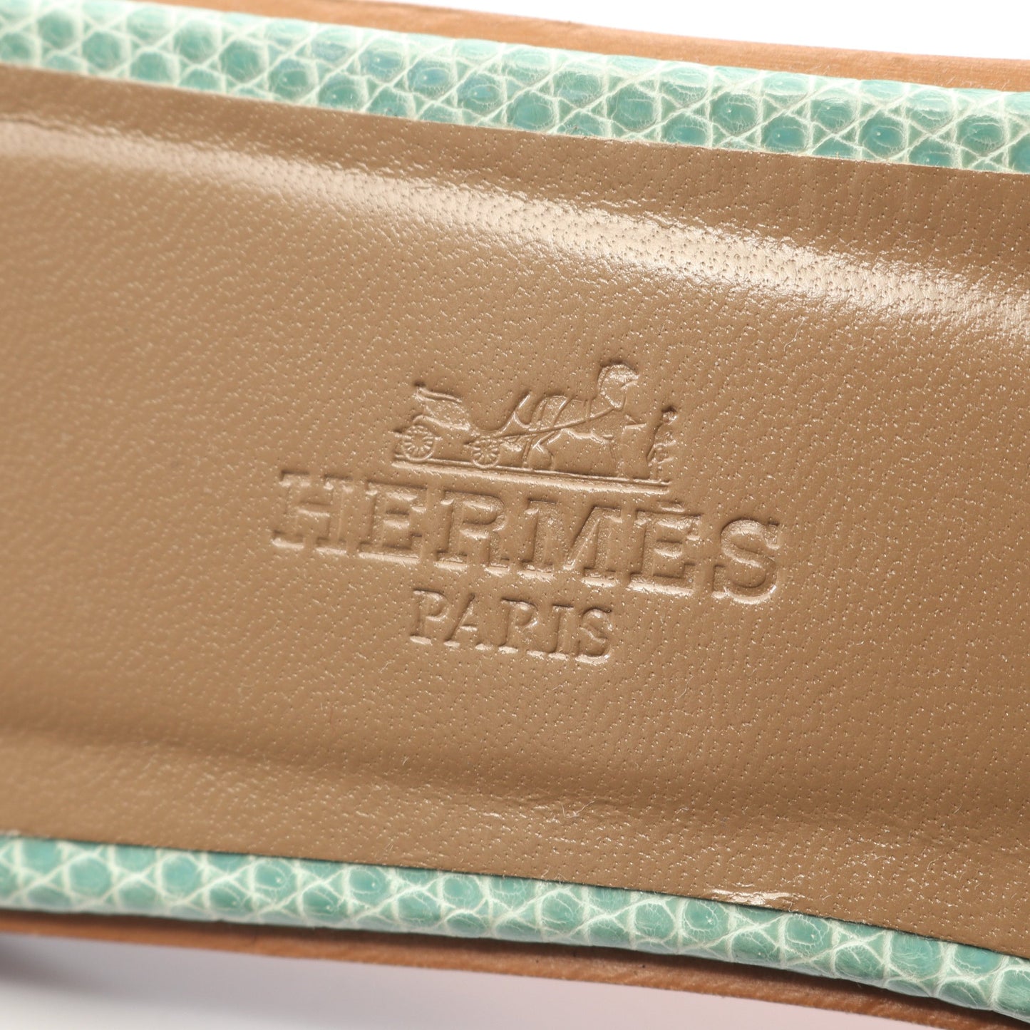 オマハ ミュール サンダル リザード グリーン エルメス シューズ HERMES