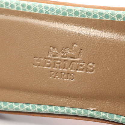 オマハ ミュール サンダル リザード グリーン エルメス シューズ HERMES