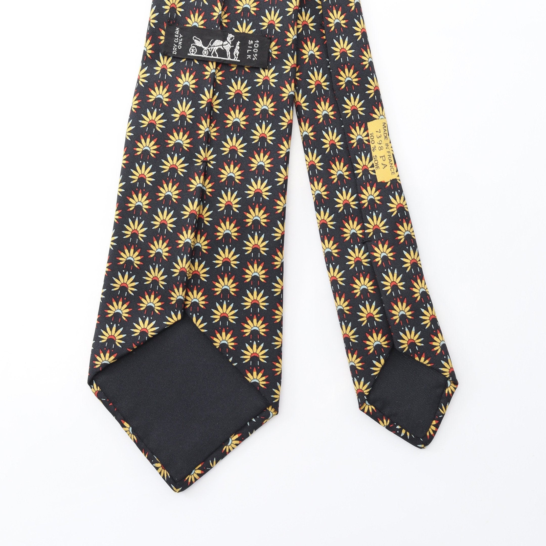 HERMÈS シルクネクタイ ブラック H織柄 HERMES エルメス ネクタイ H