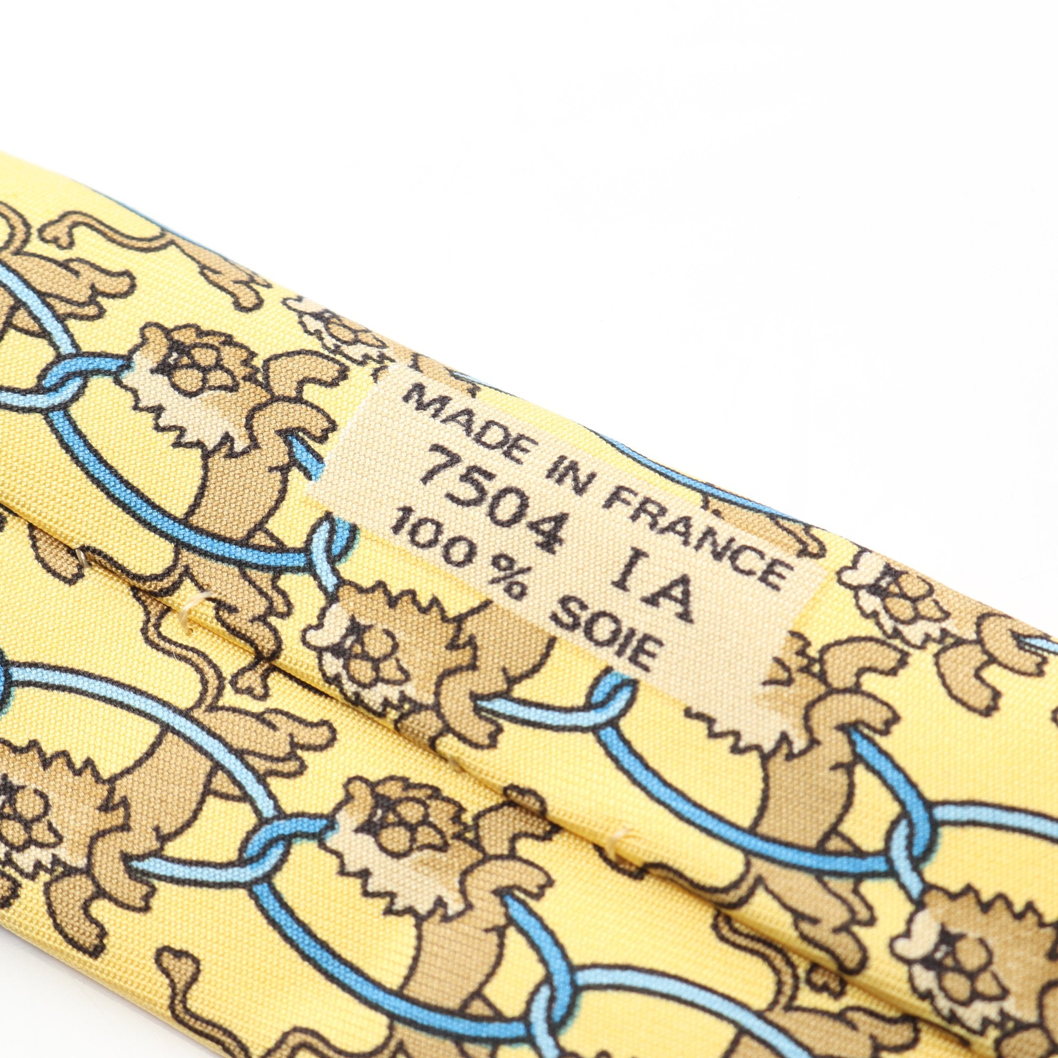 美品 HERMES エルメス リング 多角形 総柄 ネクタイ イエロー 水色 美品 HERMES エルメス リング 多角形 総柄 ネクタイ イエロー 水色