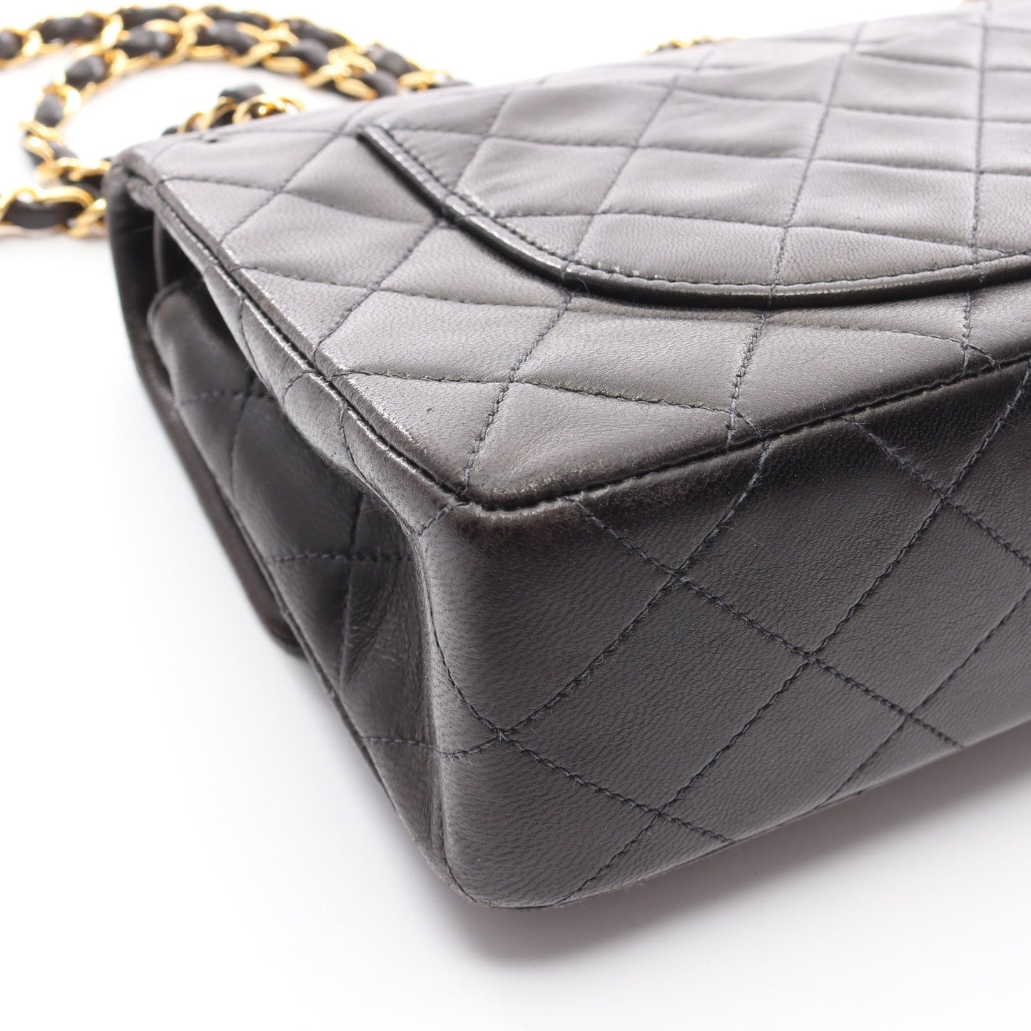 マトラッセ Wフラップ Wチェーンショルダーバッグ ラムスキン ブラック ゴールド金具 シャネル バッグ CHANEL