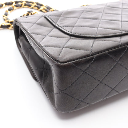 マトラッセ Wフラップ Wチェーンショルダーバッグ ラムスキン ブラック ゴールド金具 シャネル バッグ CHANEL