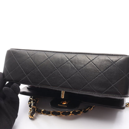 マトラッセ Wフラップ Wチェーンショルダーバッグ ラムスキン ブラック ゴールド金具 シャネル バッグ CHANEL
