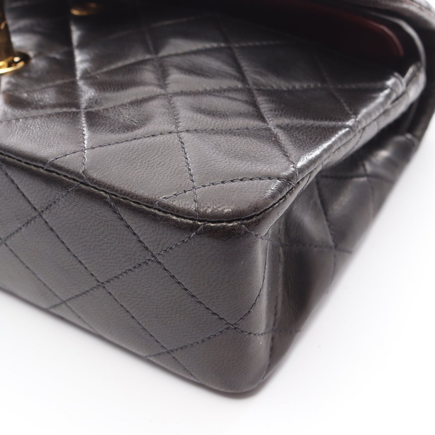 マトラッセ Wフラップ Wチェーンショルダーバッグ ラムスキン ブラック ゴールド金具 シャネル バッグ CHANEL
