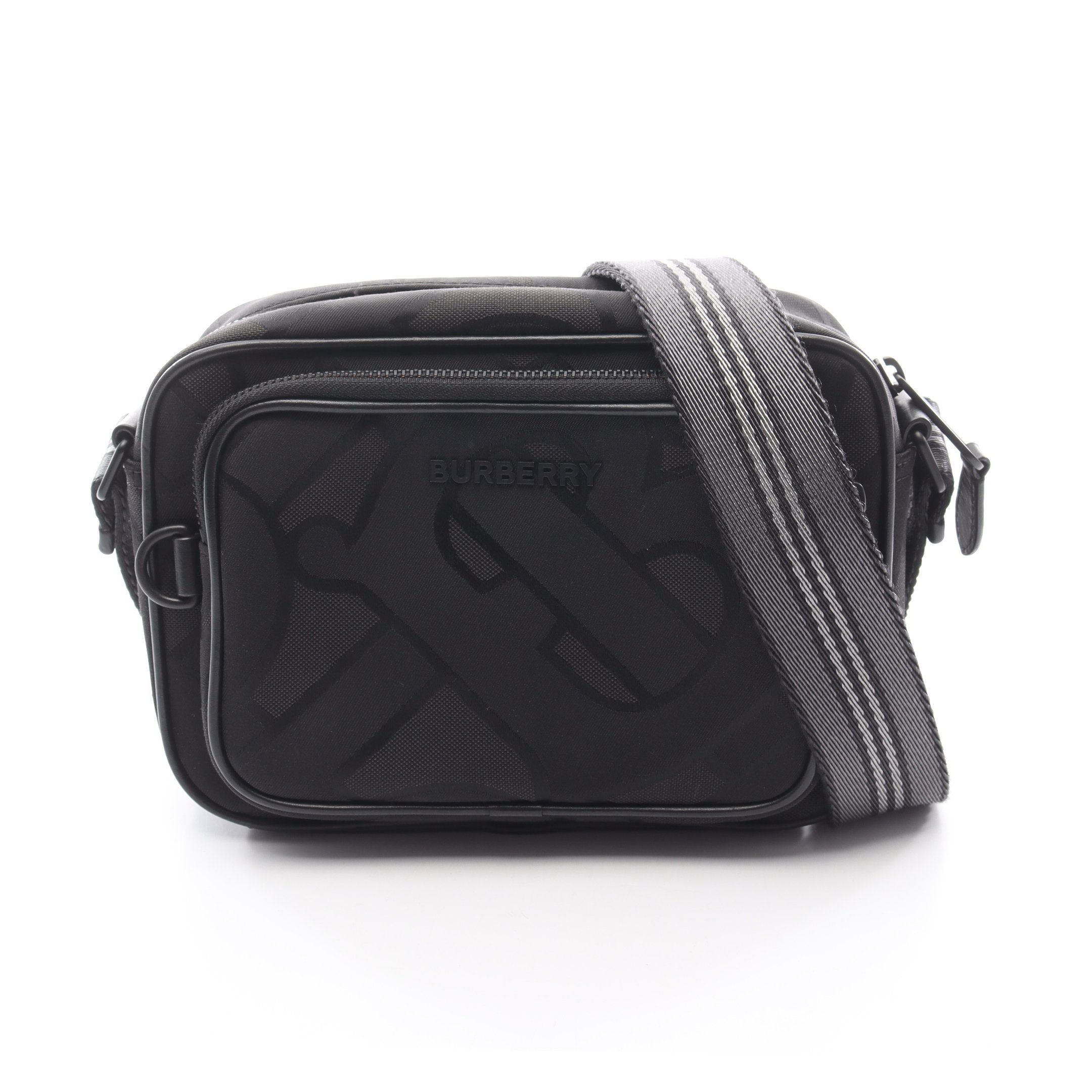 TBモノグラム パディー ショルダーバッグ ナイロン レザー ブラック