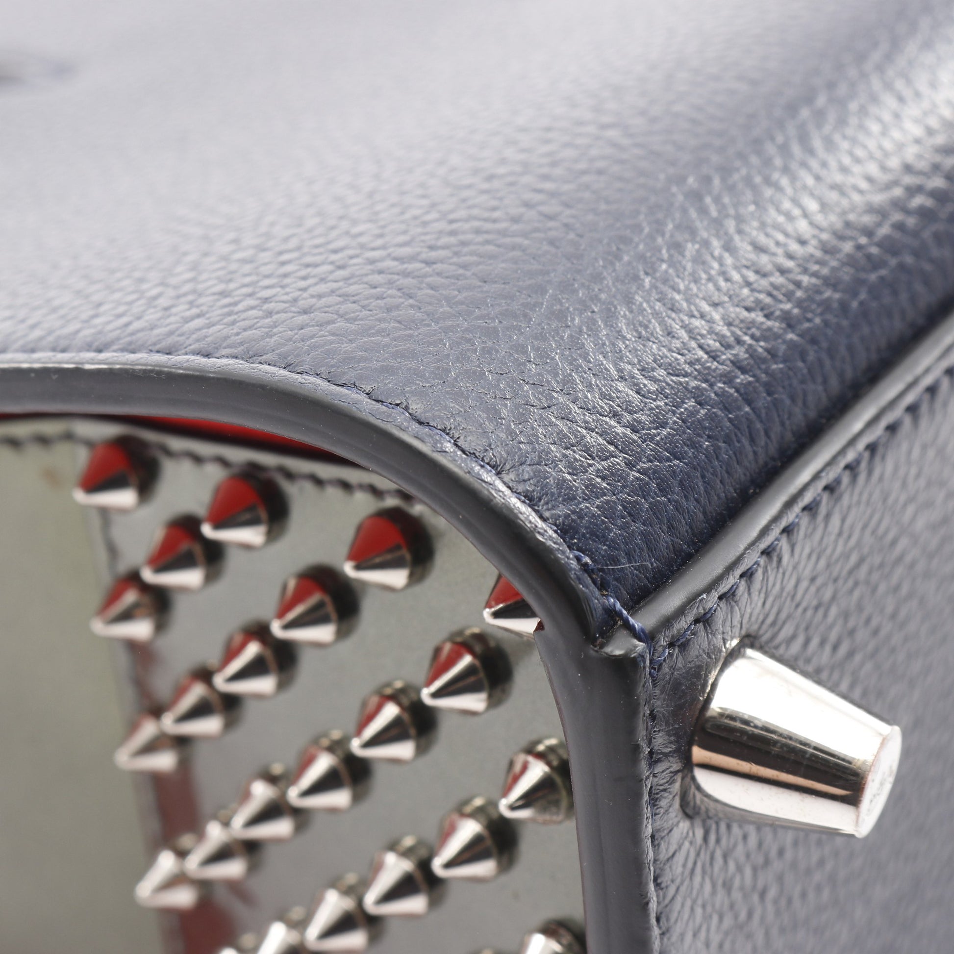 PALOMA パロマ ハンドバッグ トートバッグ レザー エナメルレザー ダークネイビー ベージュ グレーグリーン スパイクスタッズ 2WAY クリスチャンルブタン バッグ Christian Louboutin