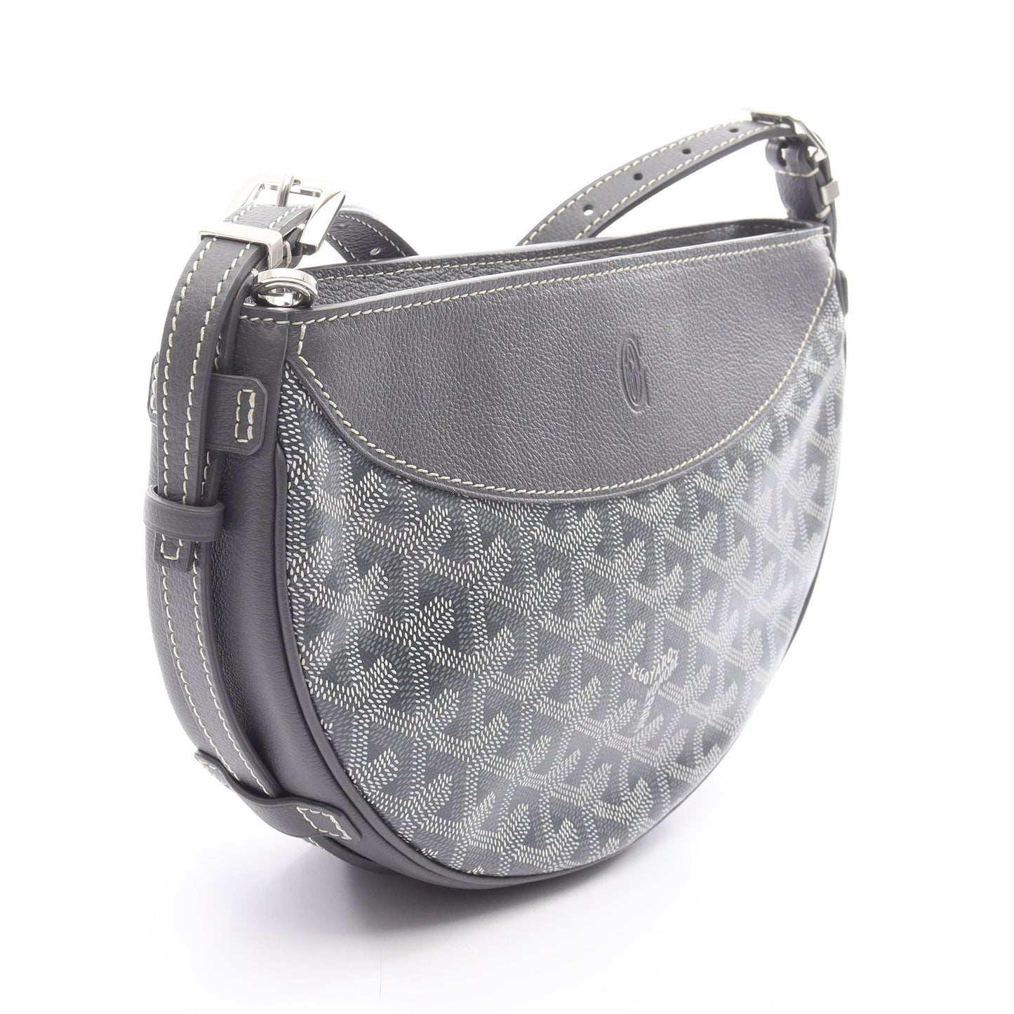 ヒロンデル ショルダーバッグ コーティングキャンバス レザー グレー ホワイト ゴヤール バッグ GOYARD
