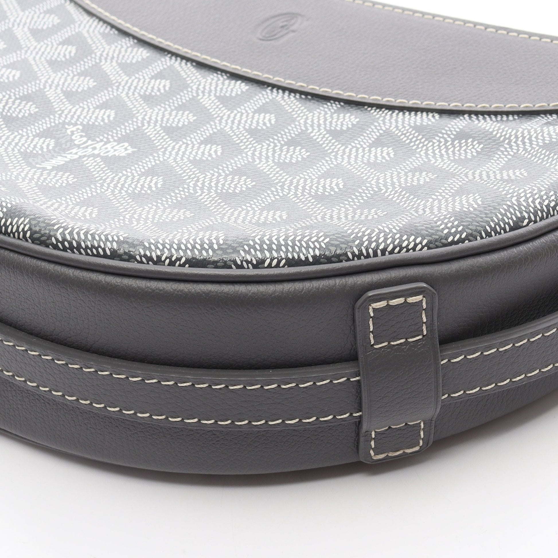 ヒロンデル ショルダーバッグ コーティングキャンバス レザー グレー ホワイト ゴヤール バッグ GOYARD