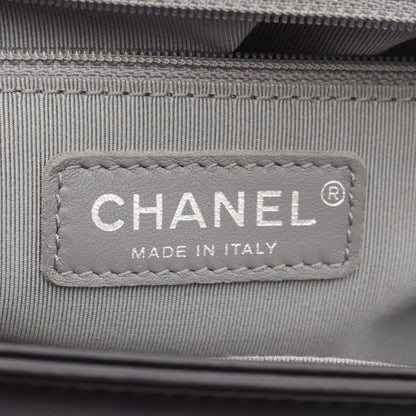 ボーイシャネル ラージ Vステッチ シェブロン チェーンショルダーバッグ ラムスキン ブラック アンティークシルバー金具 シャネル バッグ CHANEL