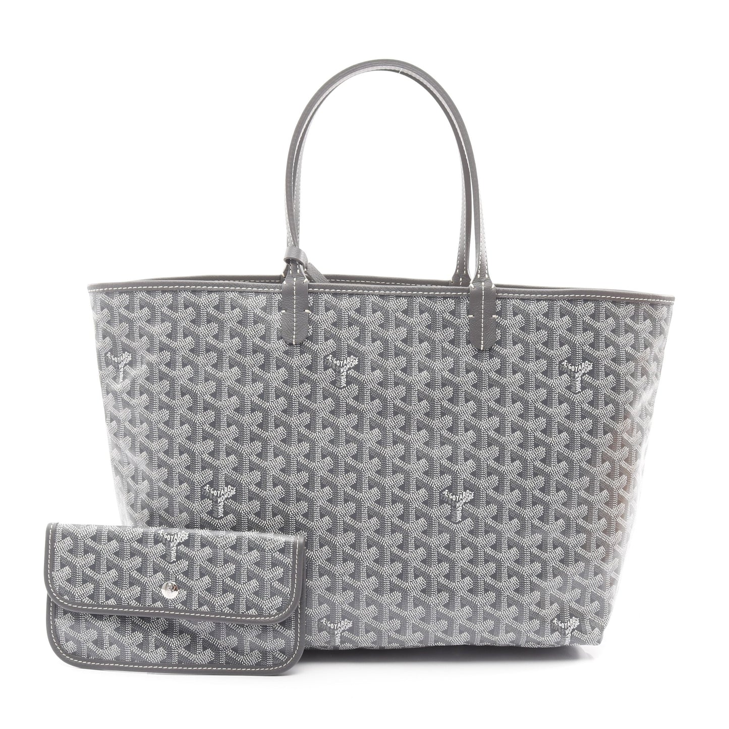 サンルイPM ハンドバッグ トートバッグ コーティングキャンバス レザー グレー ホワイト ゴヤール バッグ GOYARD