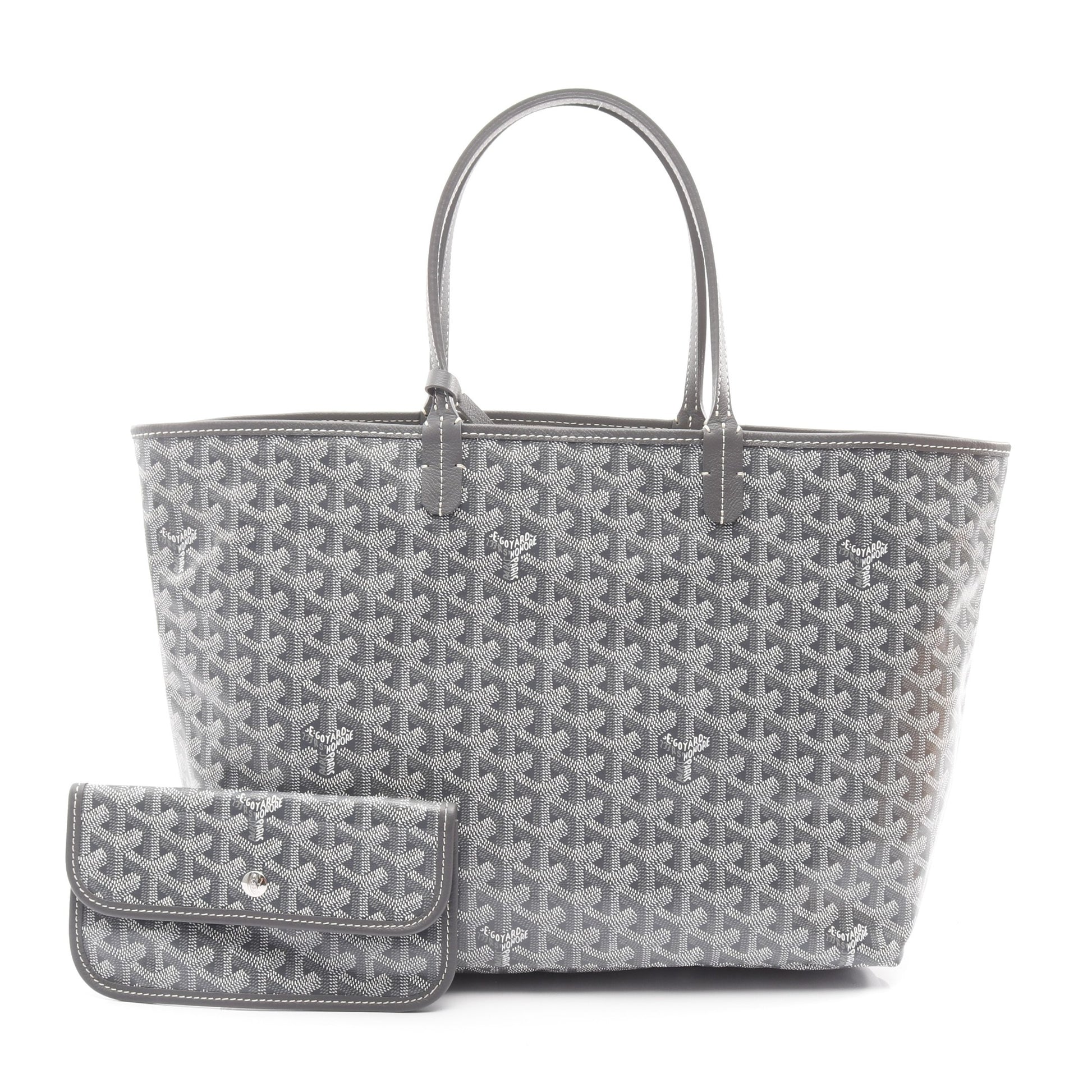 サンルイPM ハンドバッグ トートバッグ コーティングキャンバス レザー グレー ホワイト ゴヤール バッグ GOYARD