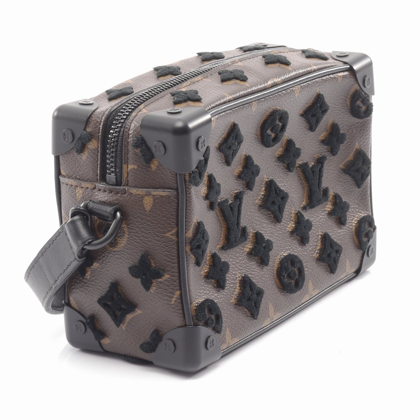 ミニ ソフトトランク モノグラム タフタージュ ショルダーバッグ PVC レザー ブラウン ブラック ルイヴィトン バッグ LOUIS VUITTON