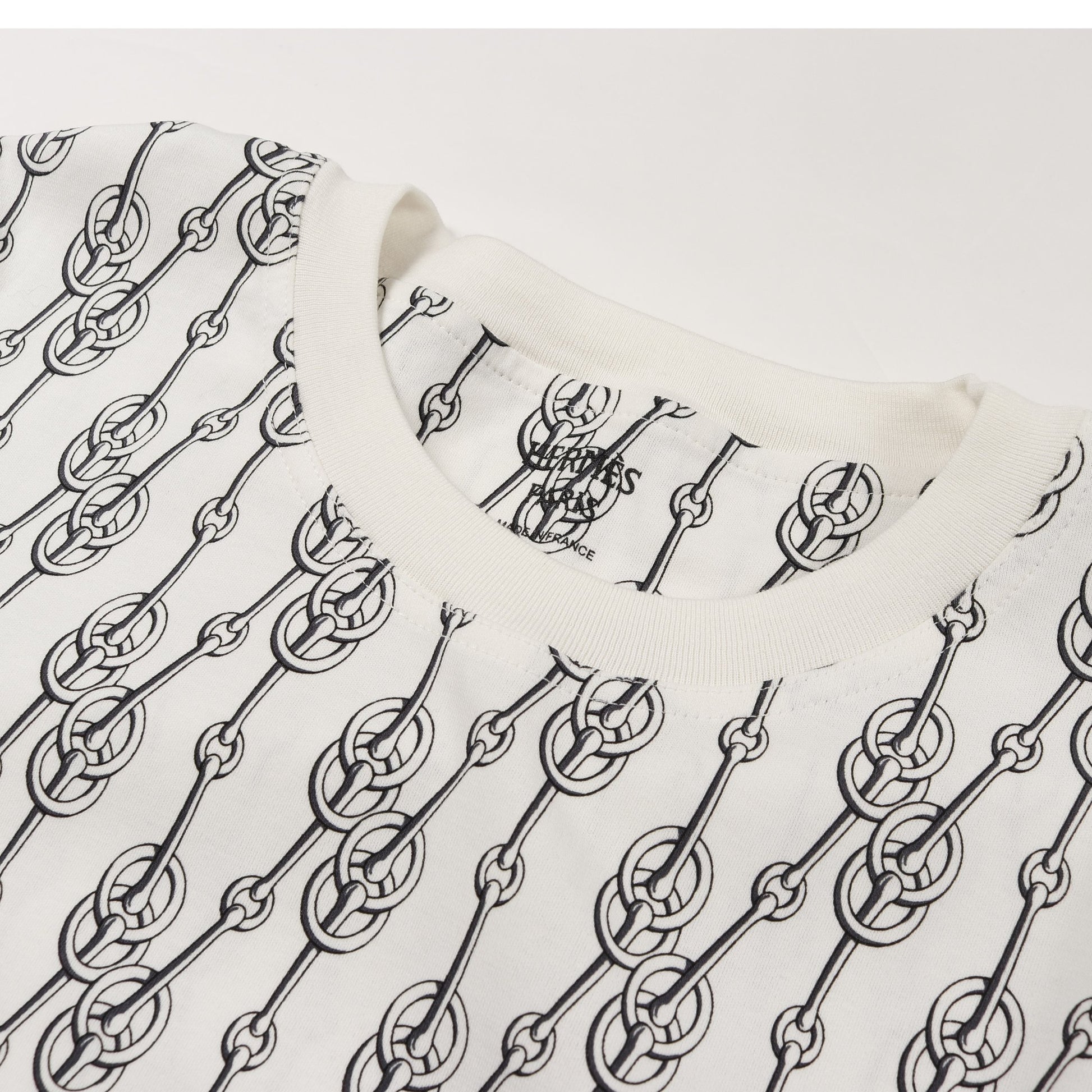 クリティケス Tシャツ クルーネック 総柄 コットン ホワイト ブラック エルメス トップス HERMES