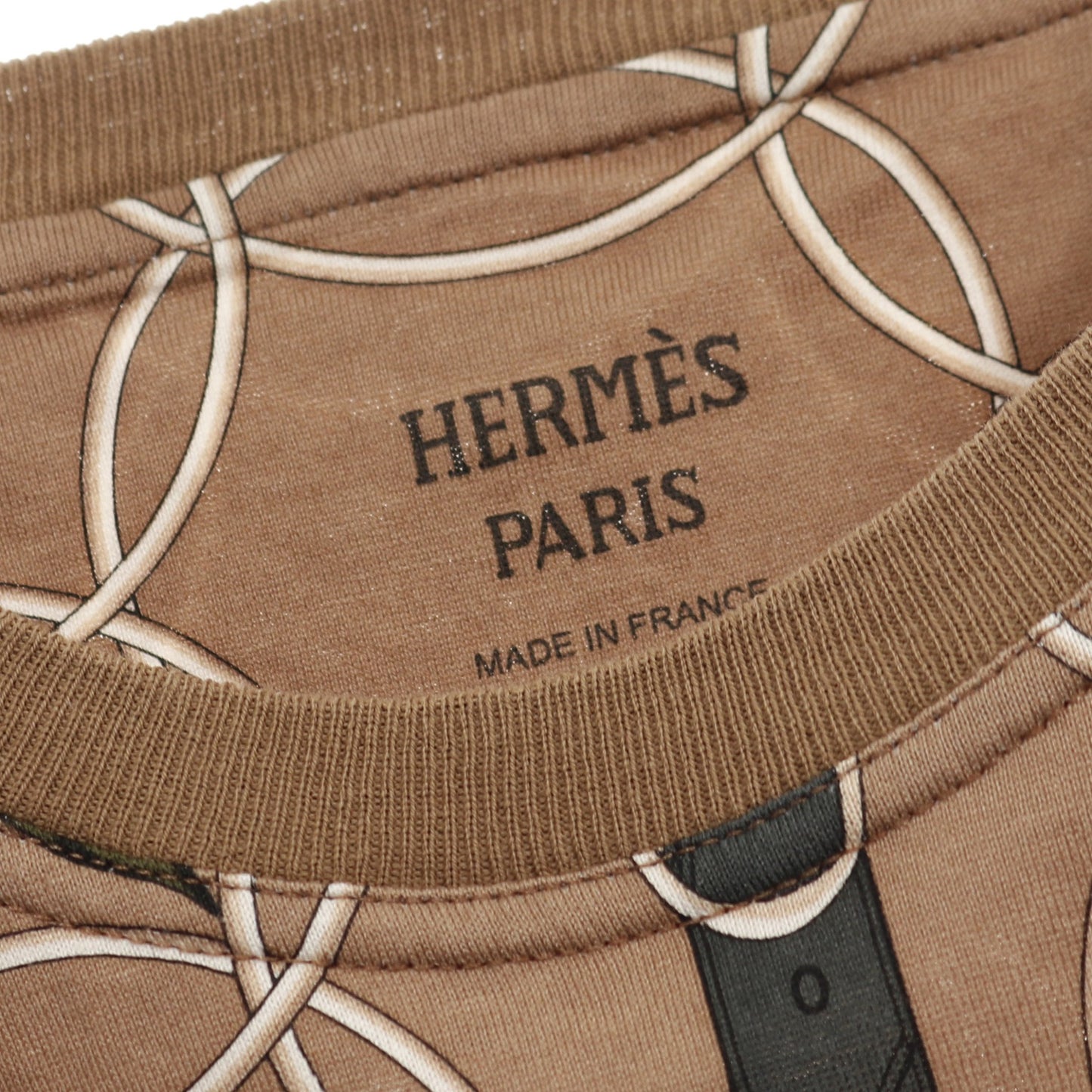 Promenade du Matin Tシャツ コットン ブラウン ダークグリーン ホワイト エルメス トップス HERMES