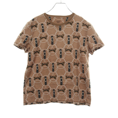 Promenade du Matin Tシャツ コットン ブラウン ダークグリーン ホワイト エルメス トップス HERMES