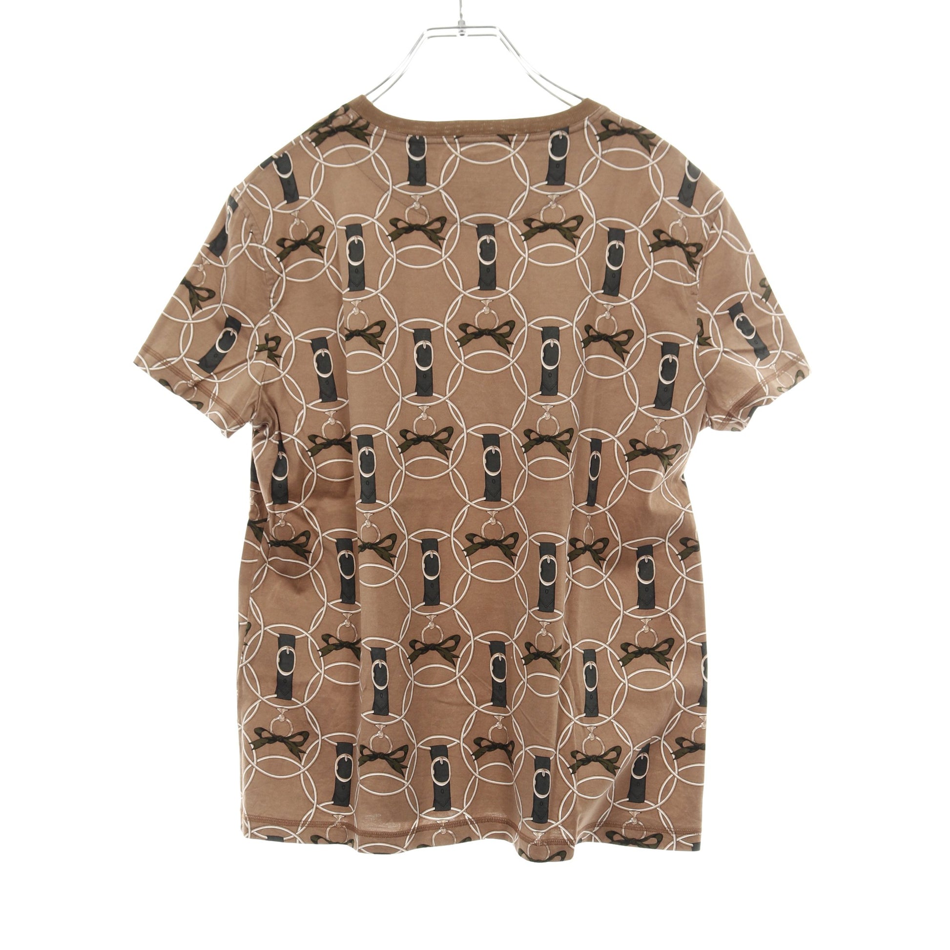 Promenade du Matin Tシャツ コットン ブラウン ダークグリーン ホワイト エルメス トップス HERMES