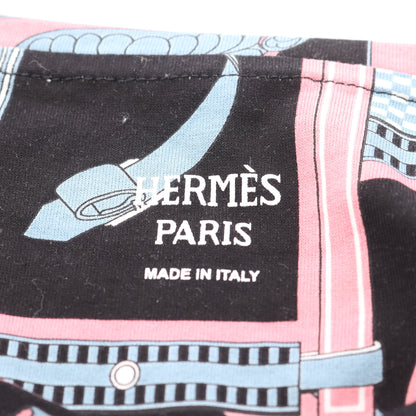 Lettres Equestres Tシャツ クルーネック コットン ブラック ピンク ブルー エルメス トップス HERMES