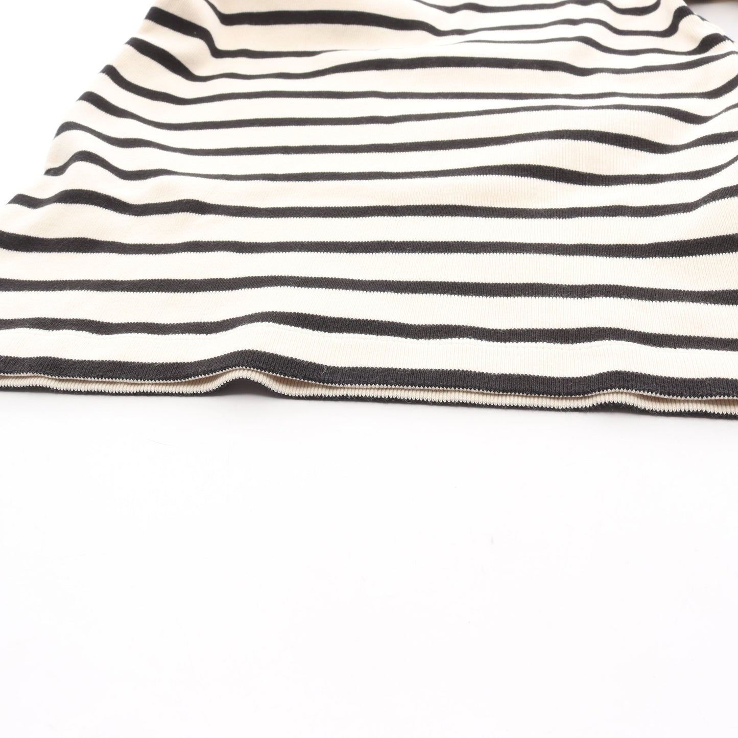 Tシャツ クルーネック 半袖 ボーダー バックロゴ コットン アイボリー ブラック ジルサンダープラス トップス JIL SANDER＋
