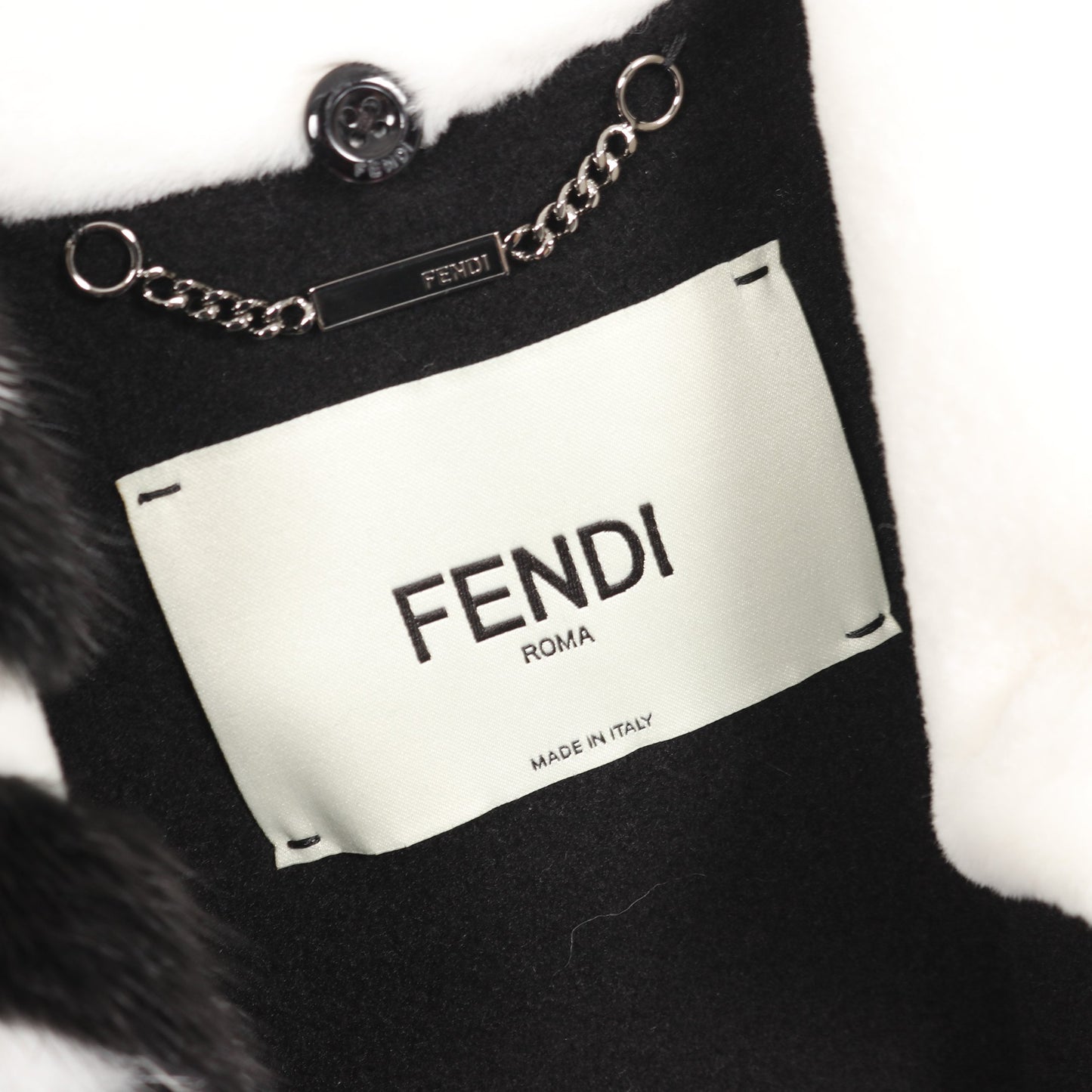 コート カシミヤ ミンク ブラック ホワイト フェンディ アウター FENDI