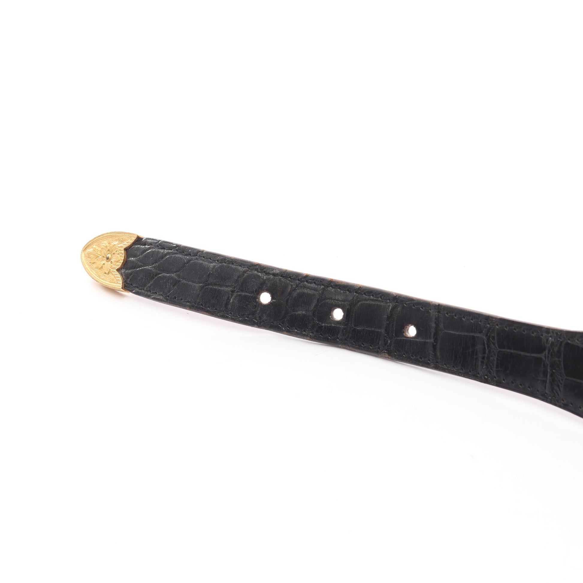 ウエスタン ベルト アリゲーター ブラック ゴールド金具 エルメス – RECLO 