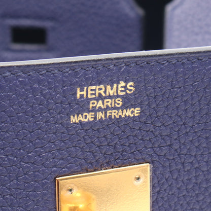 バーキン35 ブルーアンクル ハンドバッグ トゴ ダークブルー ゴールド金具 C刻印 エルメス バッグ HERMES