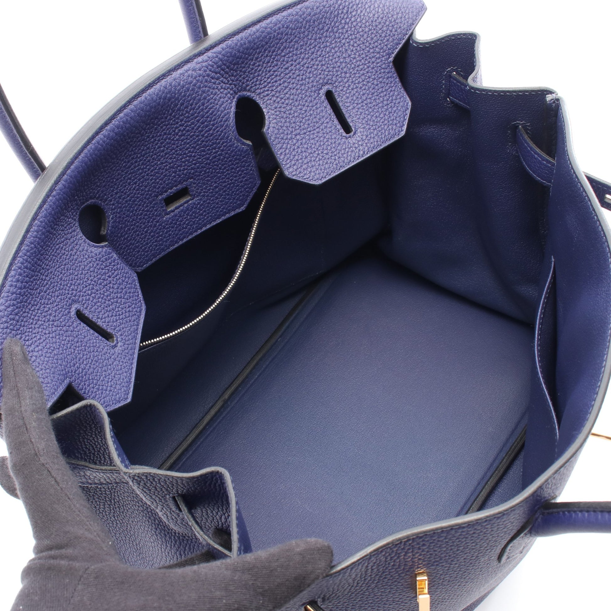 バーキン35 ブルーアンクル ハンドバッグ トゴ ダークブルー ゴールド金具 C刻印 エルメス バッグ HERMES
